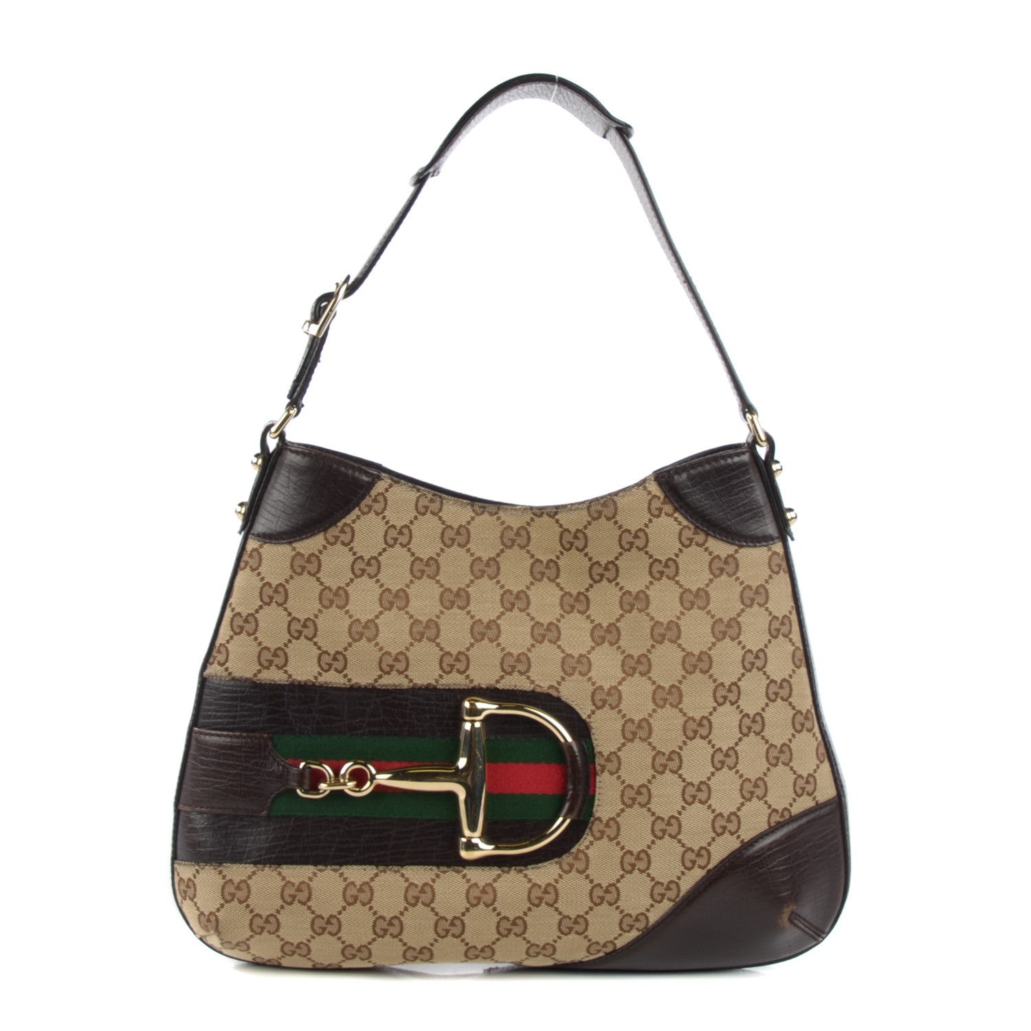 Gucci Monogram Hasler Hobo Dark Brown 1 of 9