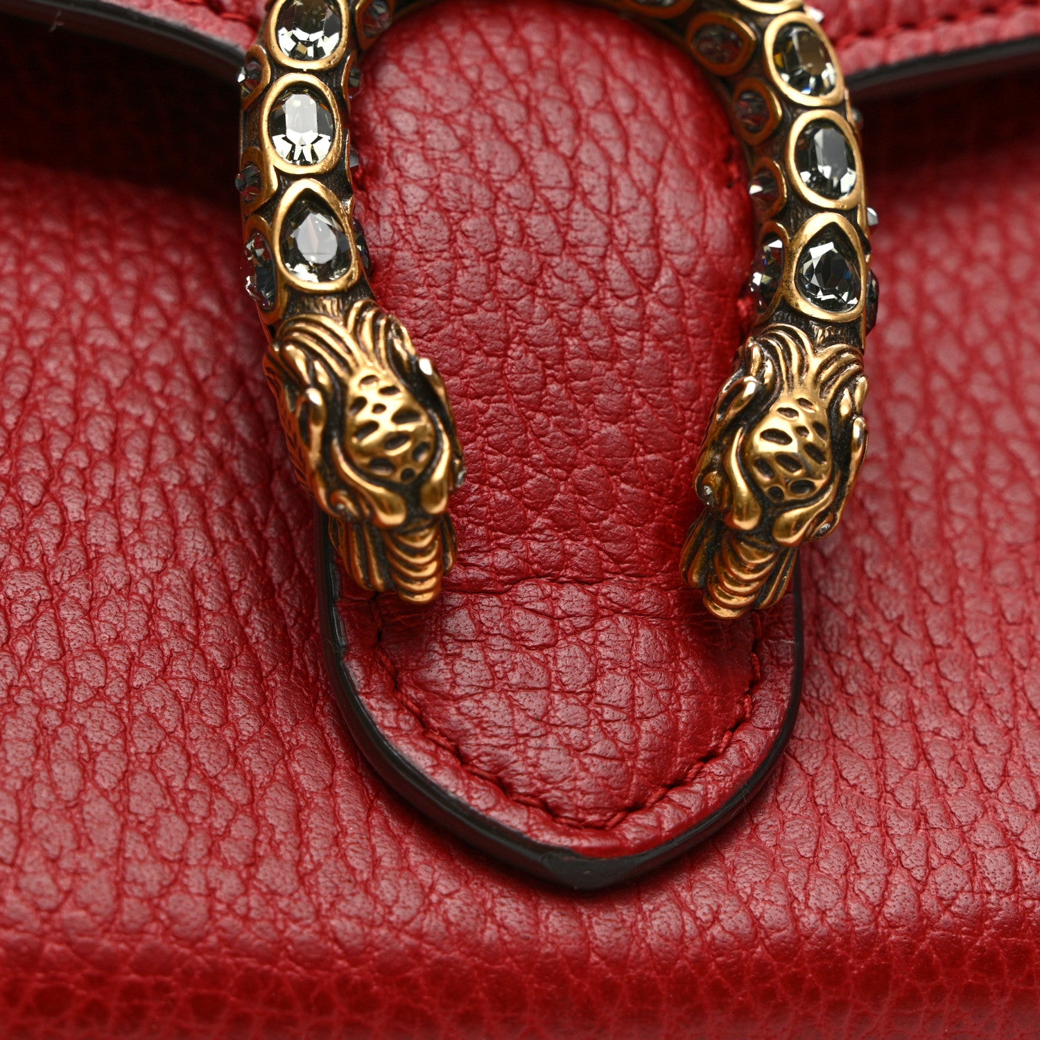Gucci Calfskin Mini Dionysus Chain Wallet Hibiscus Red 12 of 13