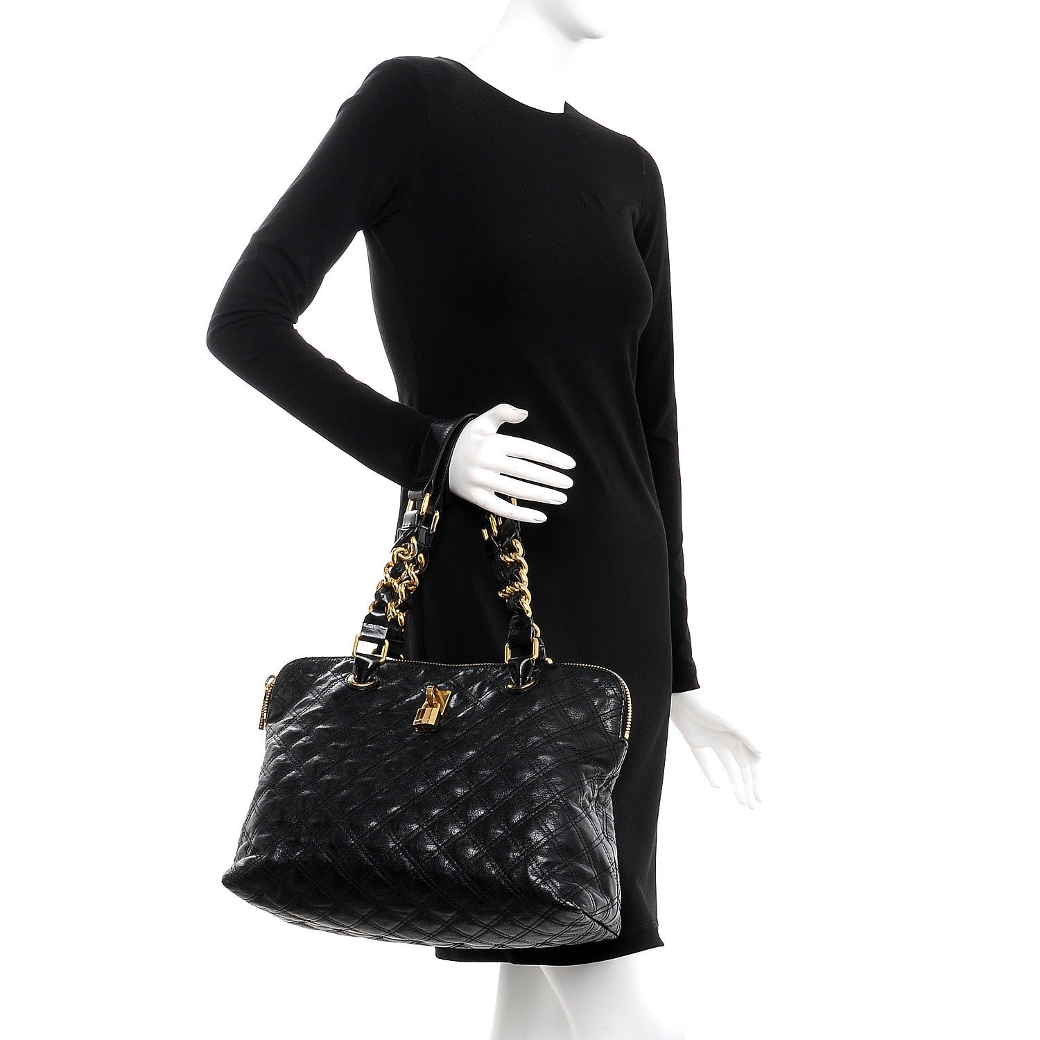 Marc Jacobs Goatskin Quilted Fifth Avenue Tote Black 2 of 10