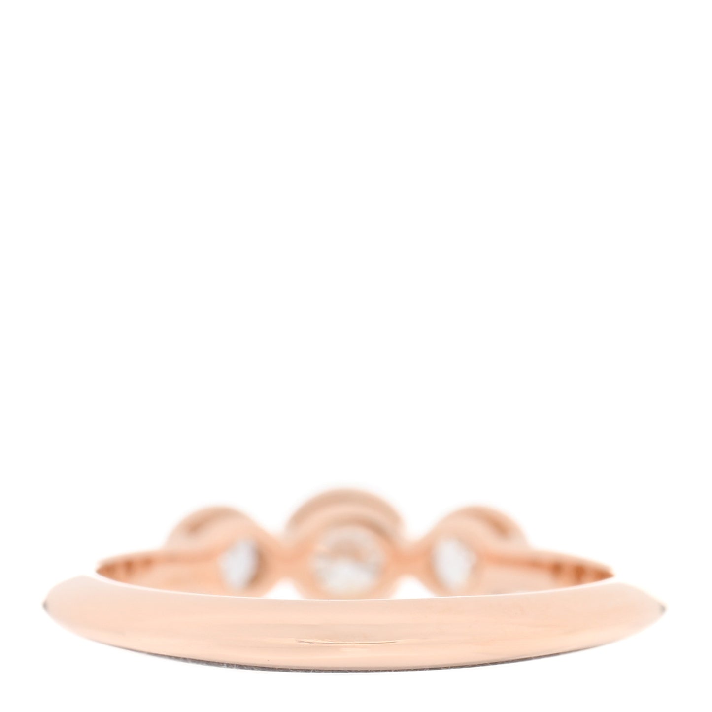 18K Rose Gold Diamond Three Stone Milgrain Ring 46 3.75