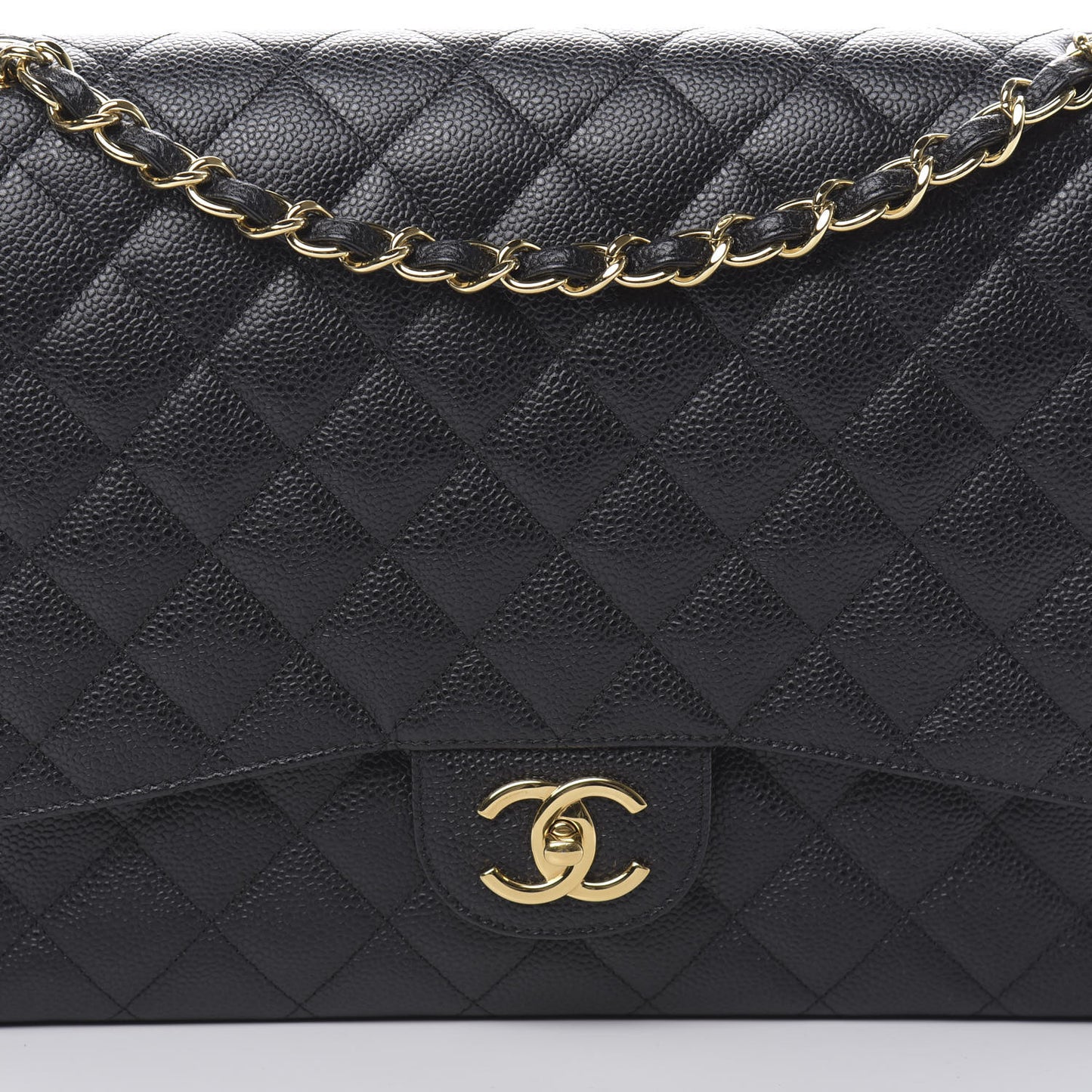 Caviar Quilted Maxi Double Flap Black