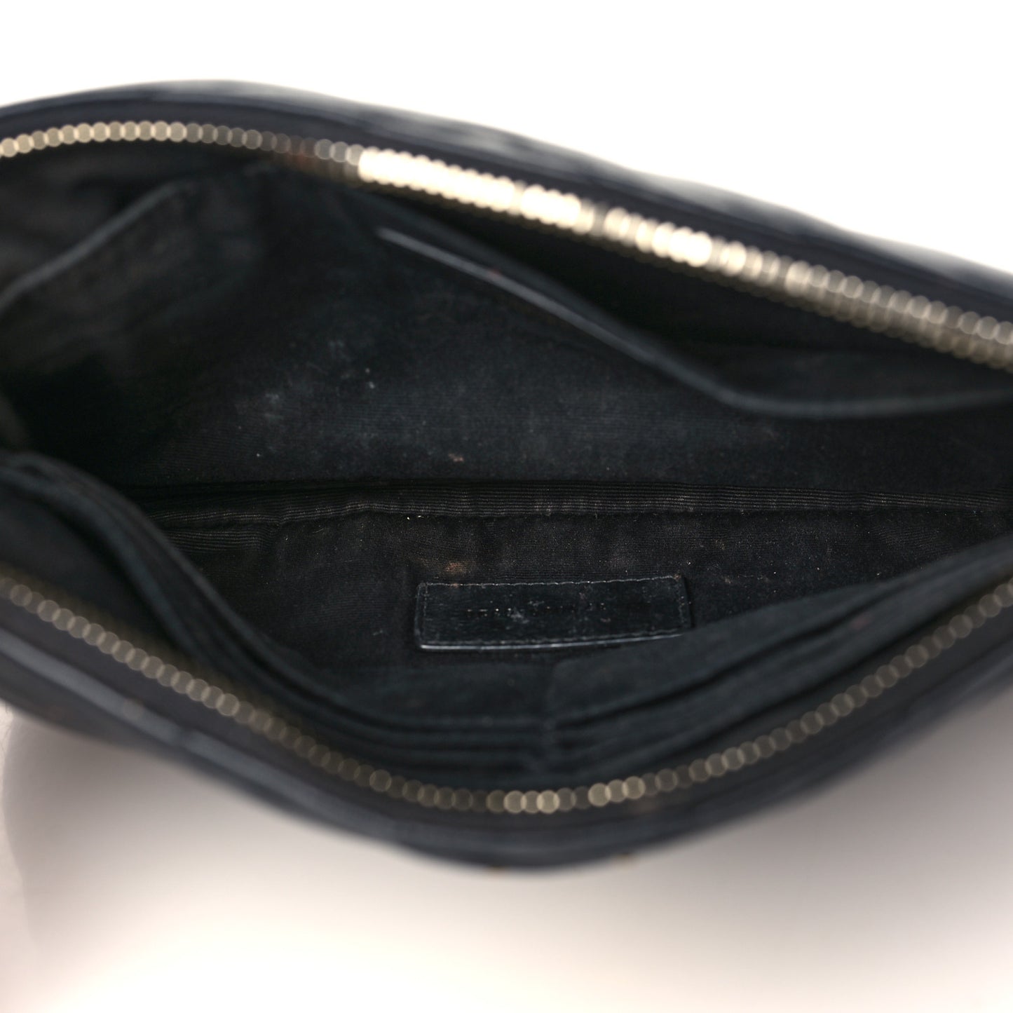 Calfskin Matelasse Chevron Monogram A5 Wristlet Black