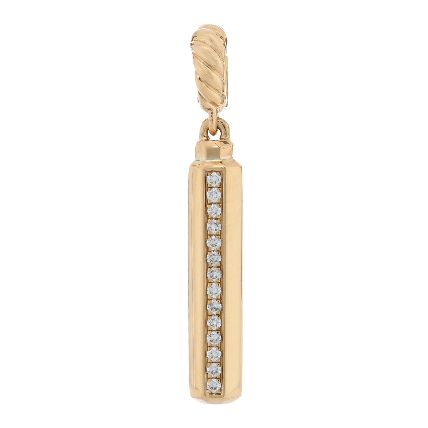 18K Yellow Gold Diamond Lexington Barrel Amulet Pendant