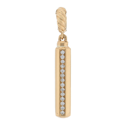 David Yurman 18K Yellow Gold Diamond Lexington Barrel Amulet Pendant 1 of 3