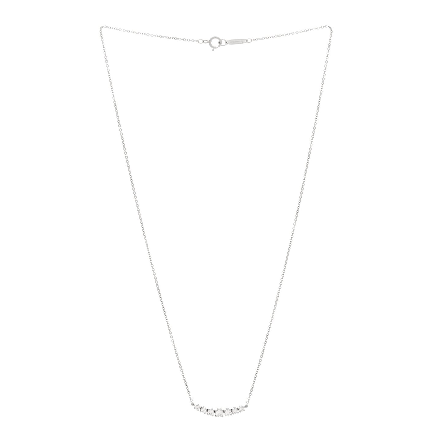 Platinum Diamond .37ctw Graduated Pendant Necklace