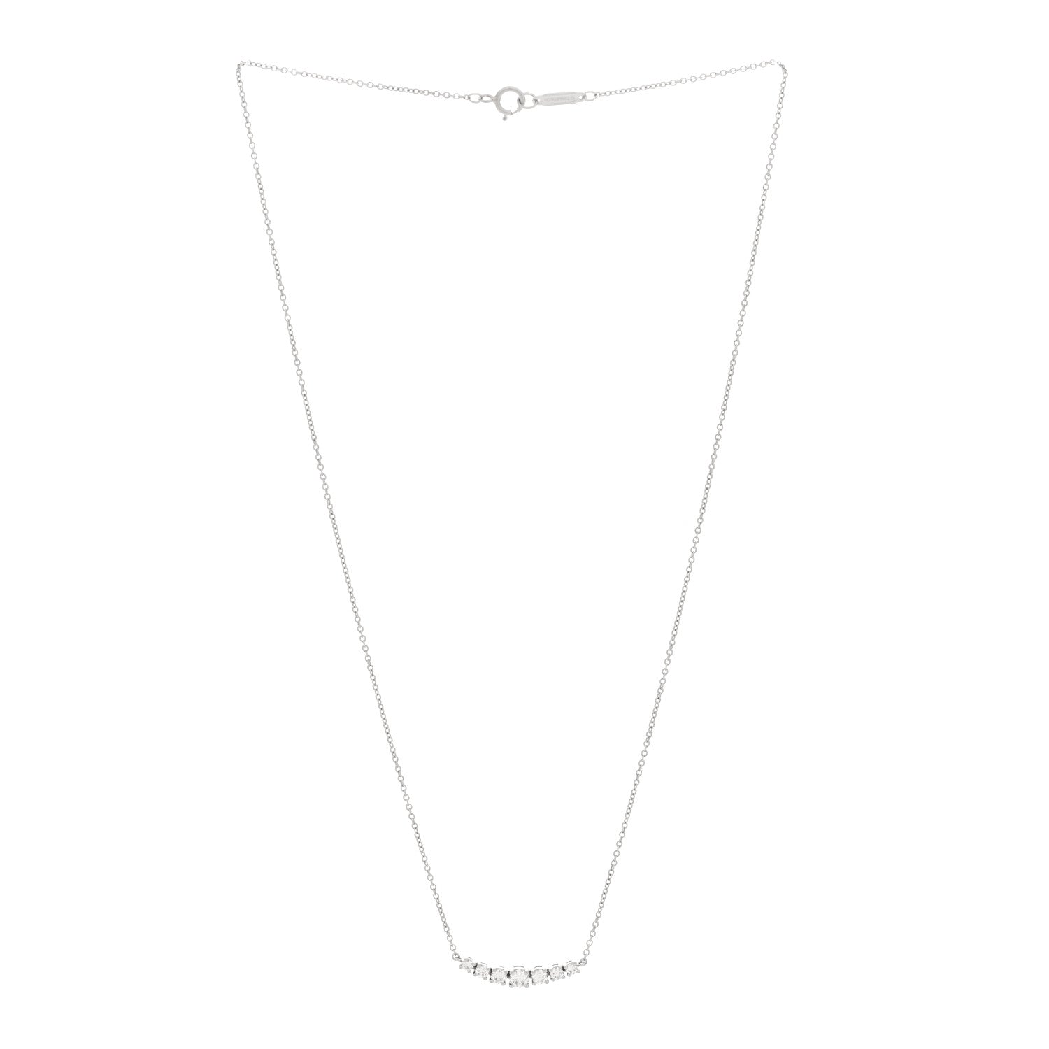 Tiffany Platinum Diamond .37ctw Graduated Pendant Necklace 3 of 5