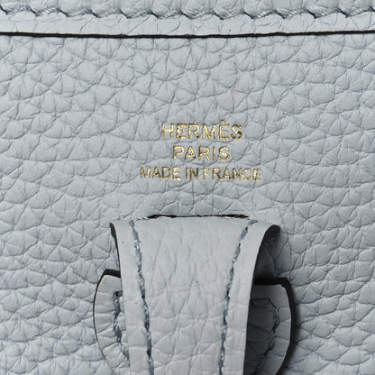 Hermes Taurillon Clemence Amazone Evelyne TPM Bleu Pale Etain 6 of 10