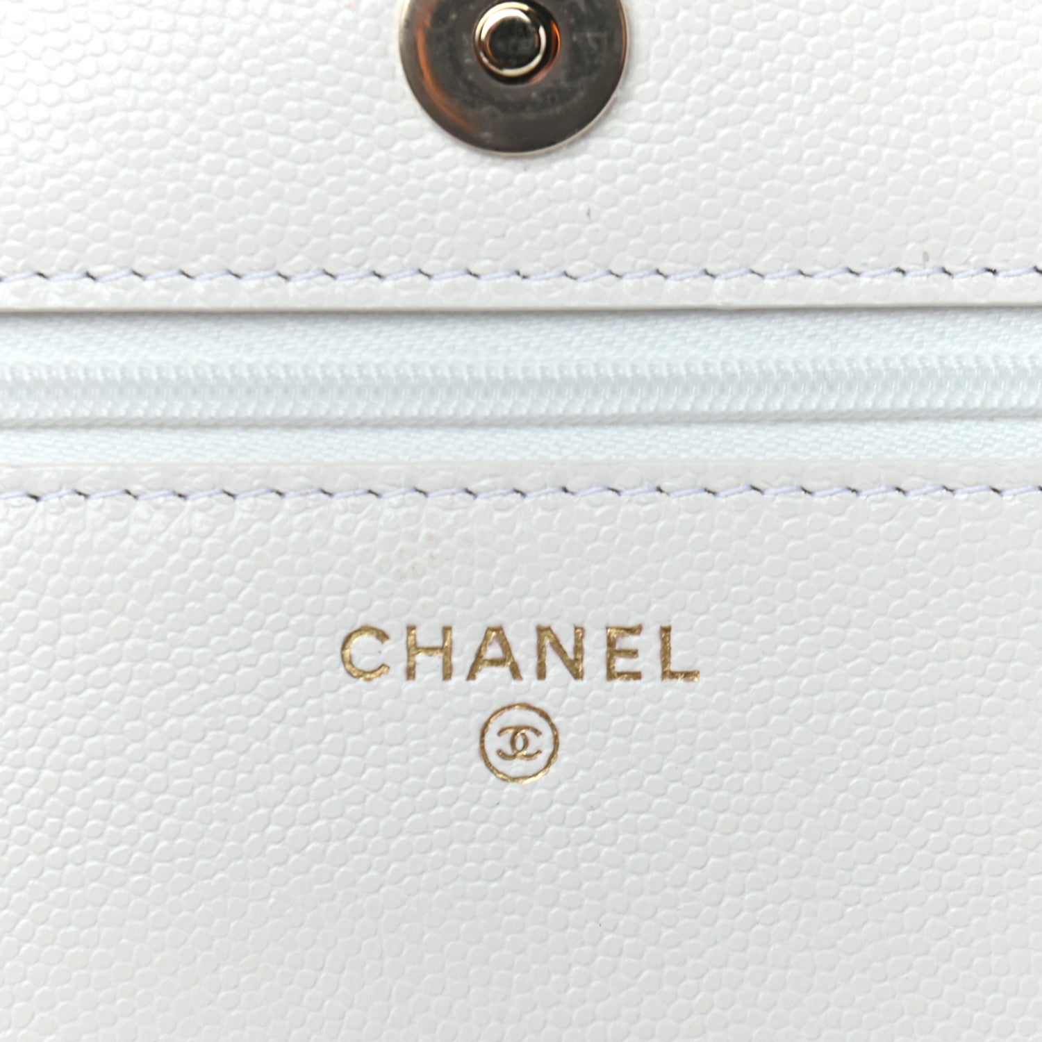 Chanel Caviar Quilted Wallet On Chain WOC White 6 of 10