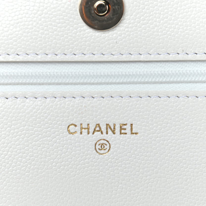 Chanel Caviar Quilted Wallet On Chain WOC White 6 of 10