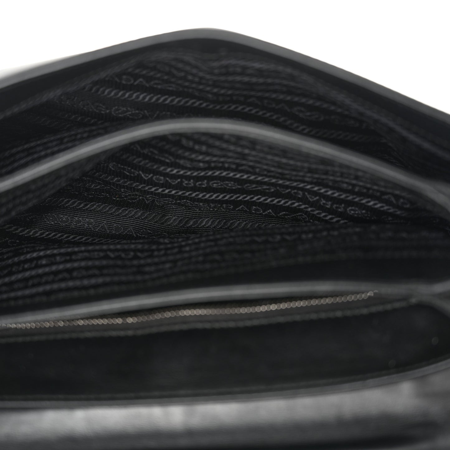 Saffiano Tessuto Nylon Chain Shoulder Bag Black