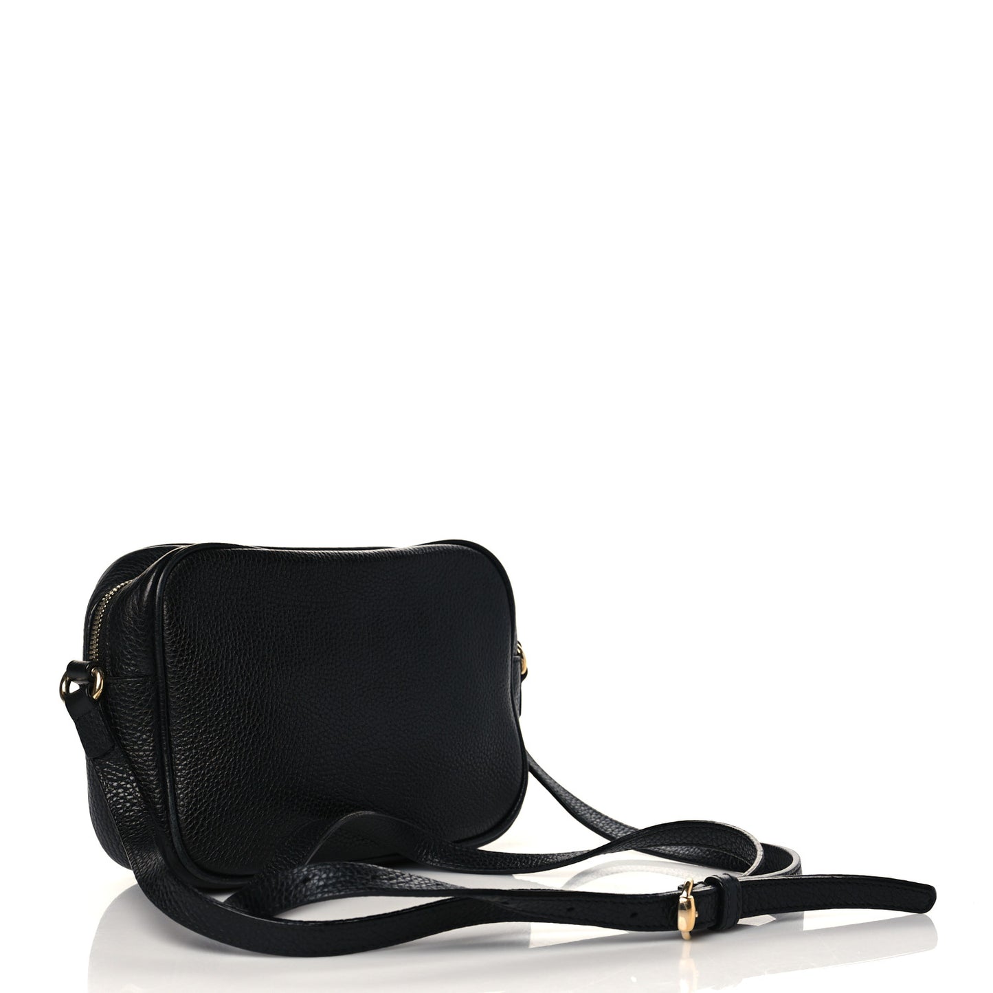 Pebbled Calfskin Small Soho Disco Bag Black