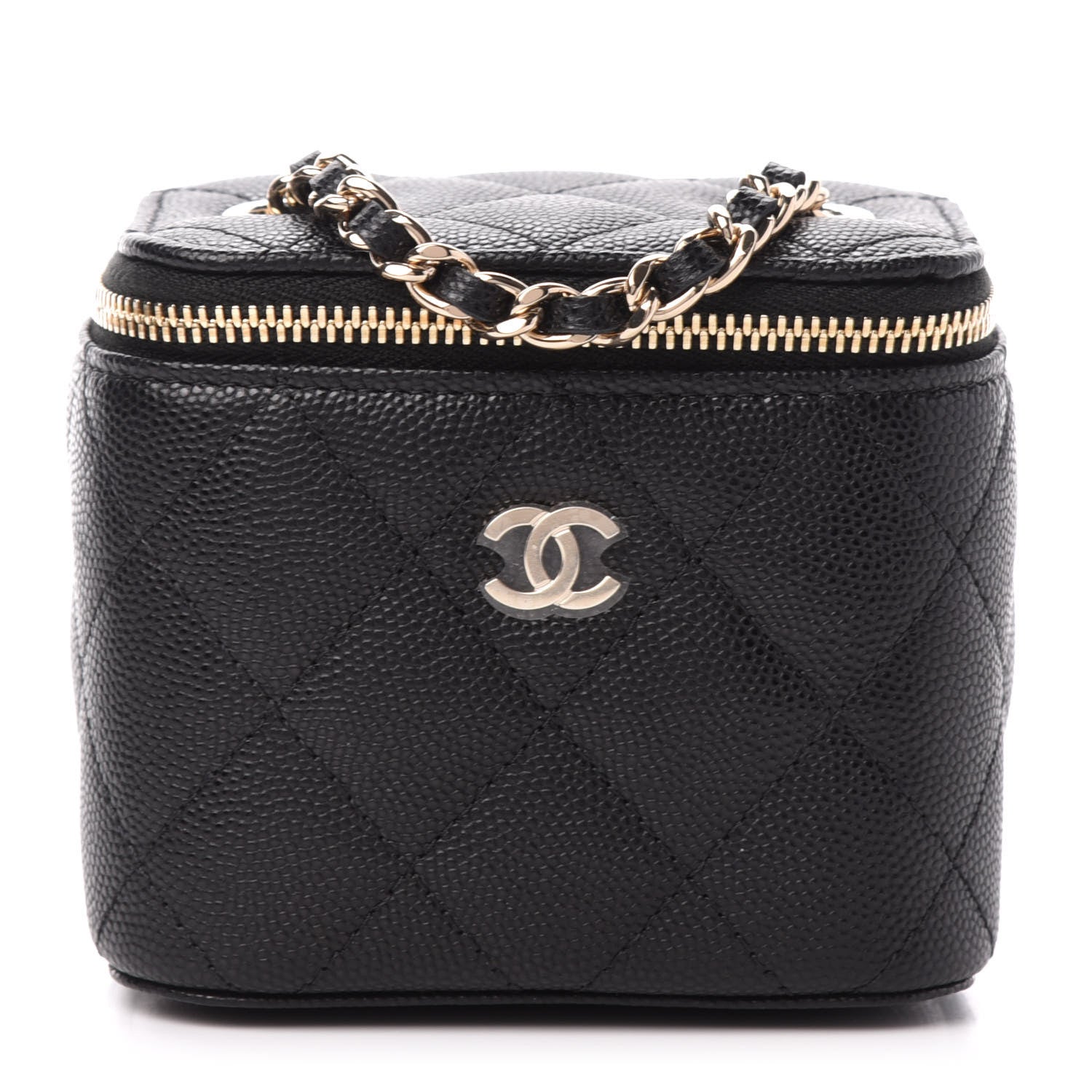 Chanel Caviar Quilted Mini Vanity Case With Chain Black 1 of 11
