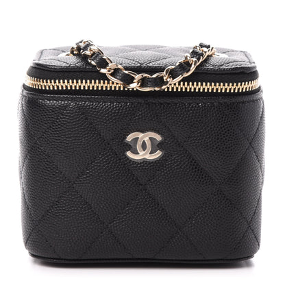 Chanel Caviar Quilted Mini Vanity Case With Chain Black 1 of 11