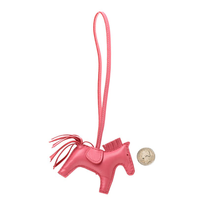 Hermes Milo Lambskin Grigri Rodeo Horse Bag Charm PM Rose Azalee 2 of 3