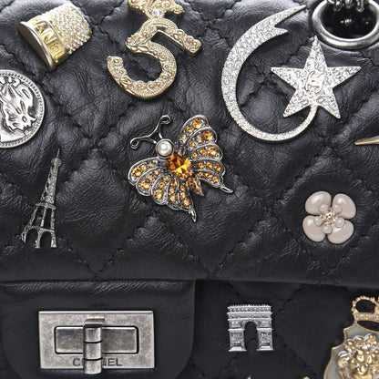 Chanel Aged Calfskin Lucky Charms 2.55 Reissue 224 Flap Black 8 of 11