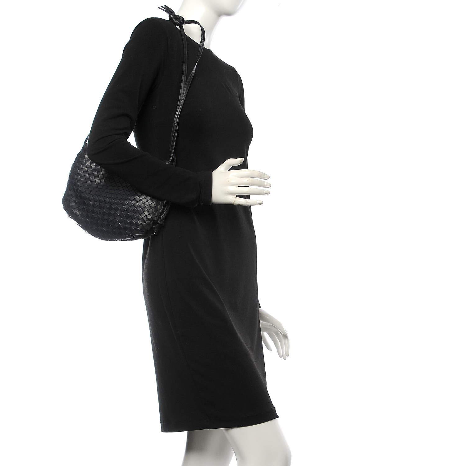 Bottega Veneta Nappa Intrecciato Small Shoulder Bag Navy Blue 2 of 8
