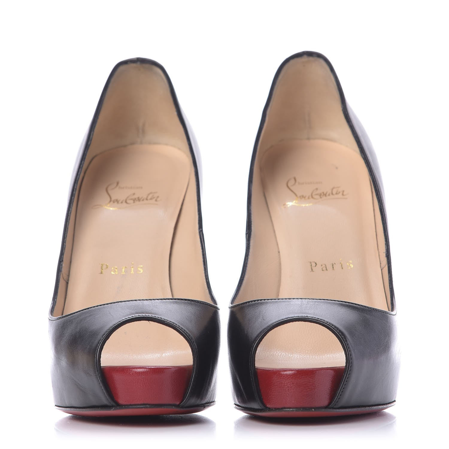 Christian Louboutin Kid Very Prive 120 Pumps 35 Black Red 2 of 11