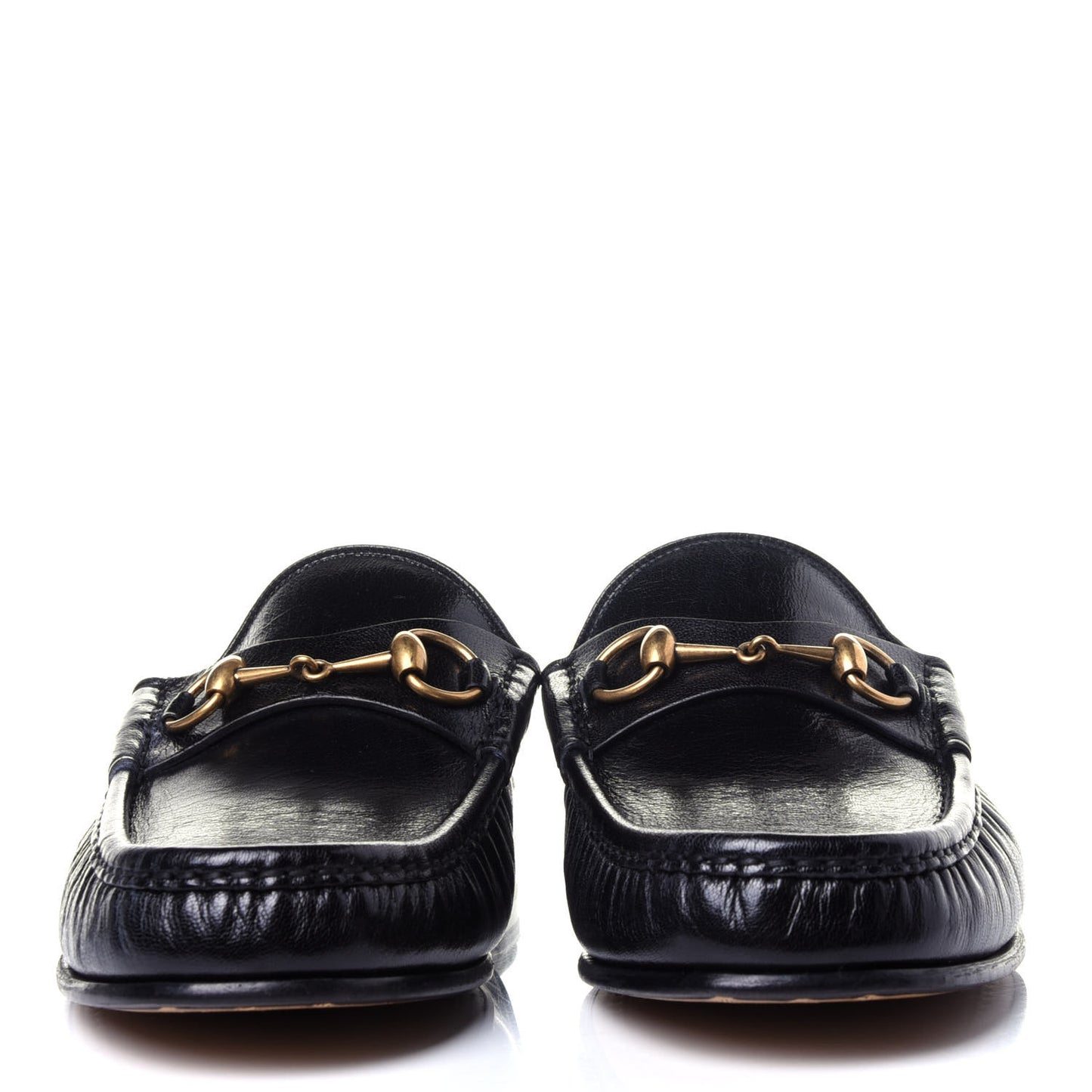 Goatskin Stripe Mens Horsebit Slingback Slippers 10 Black