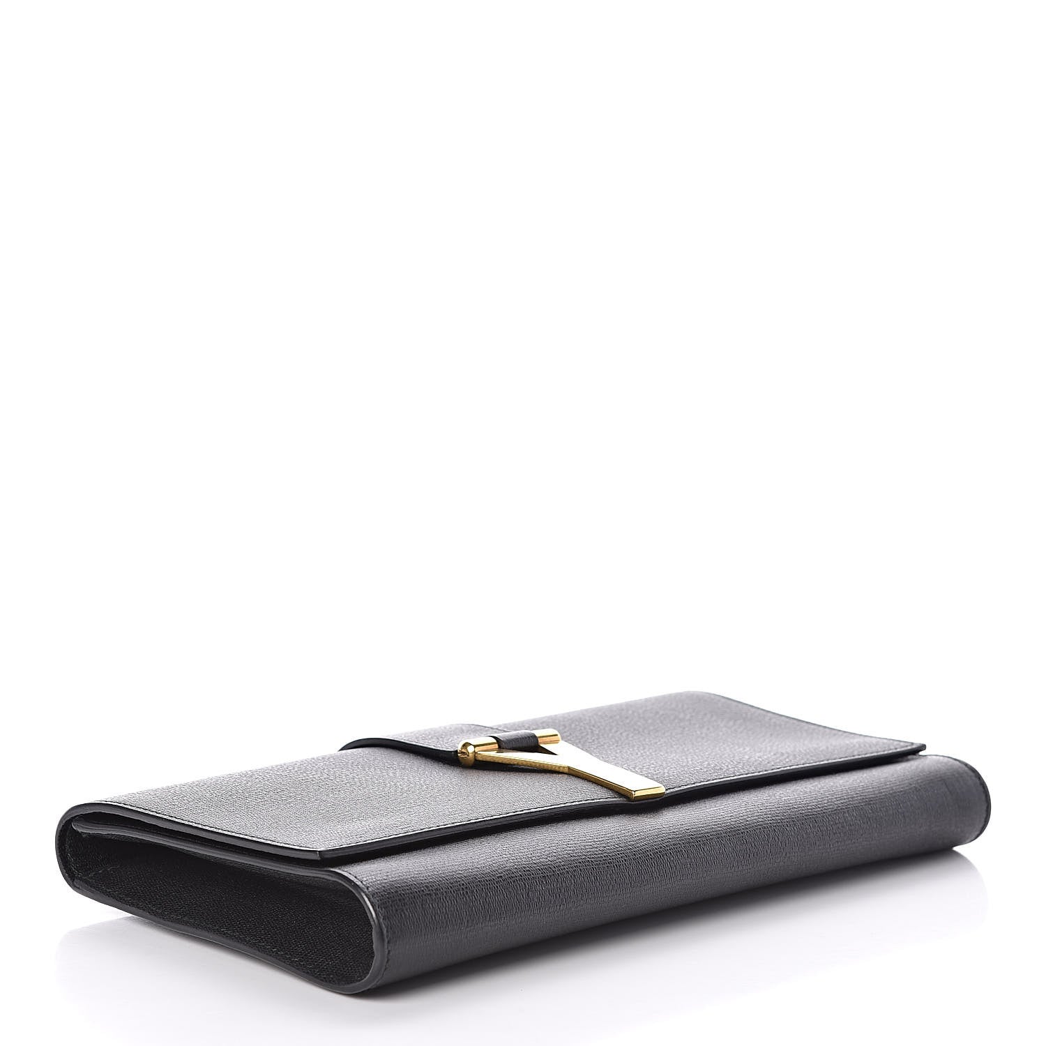 Saint Laurent Textured Calfskin Y Ligne Clutch Black 4 of 9