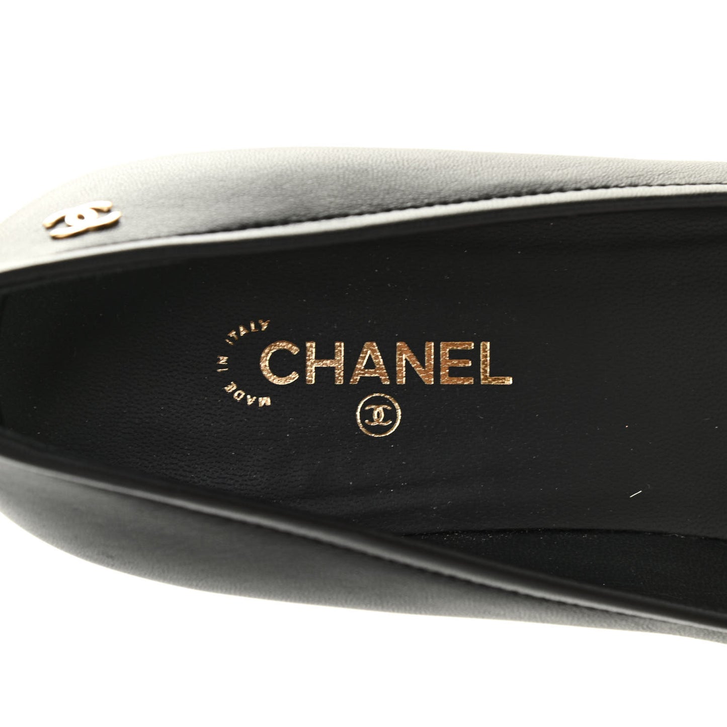 Lambskin Grosgrain Pearl Cap Toe CC Pumps 38.5 Black