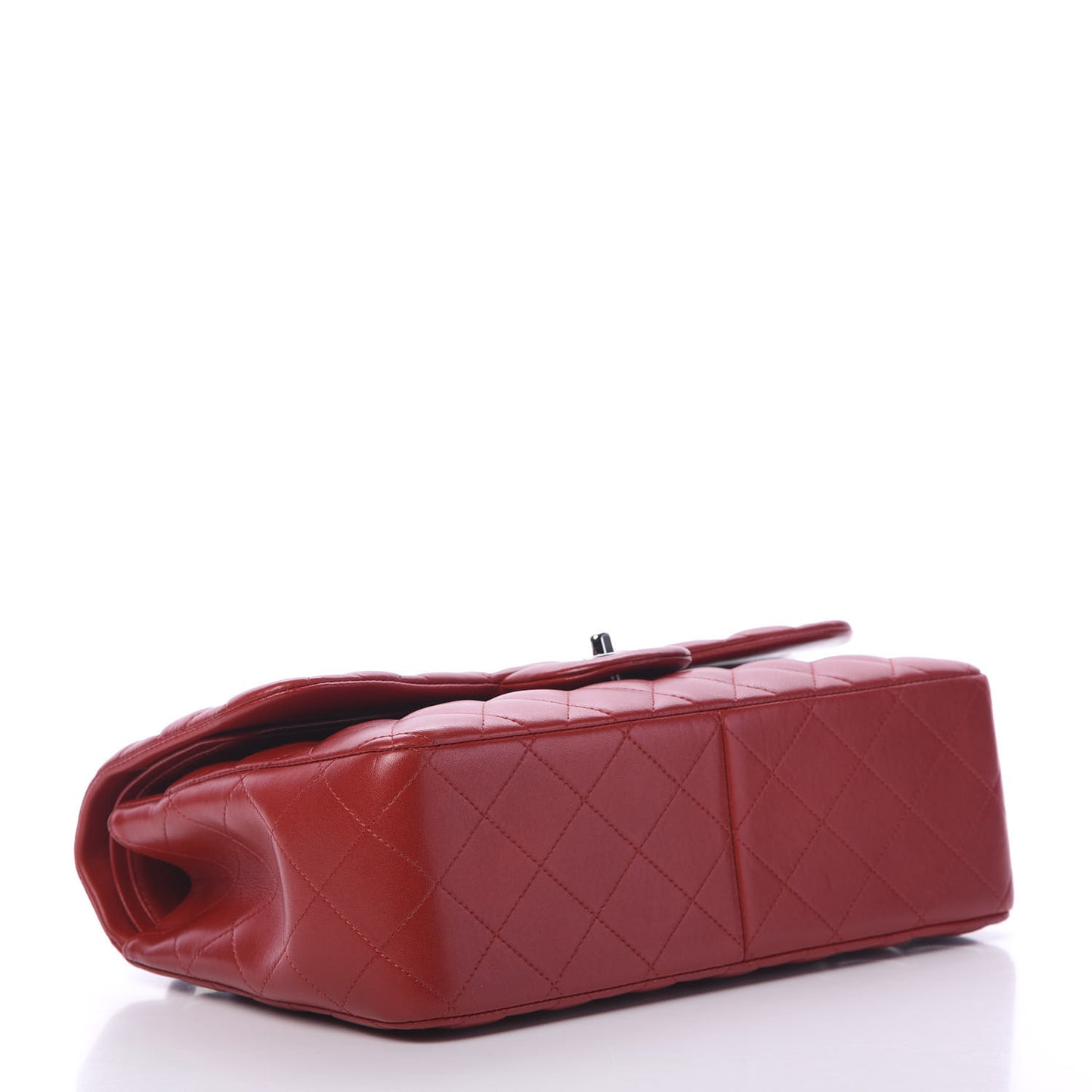 Lambskin Quilted Jumbo Double Flap Red