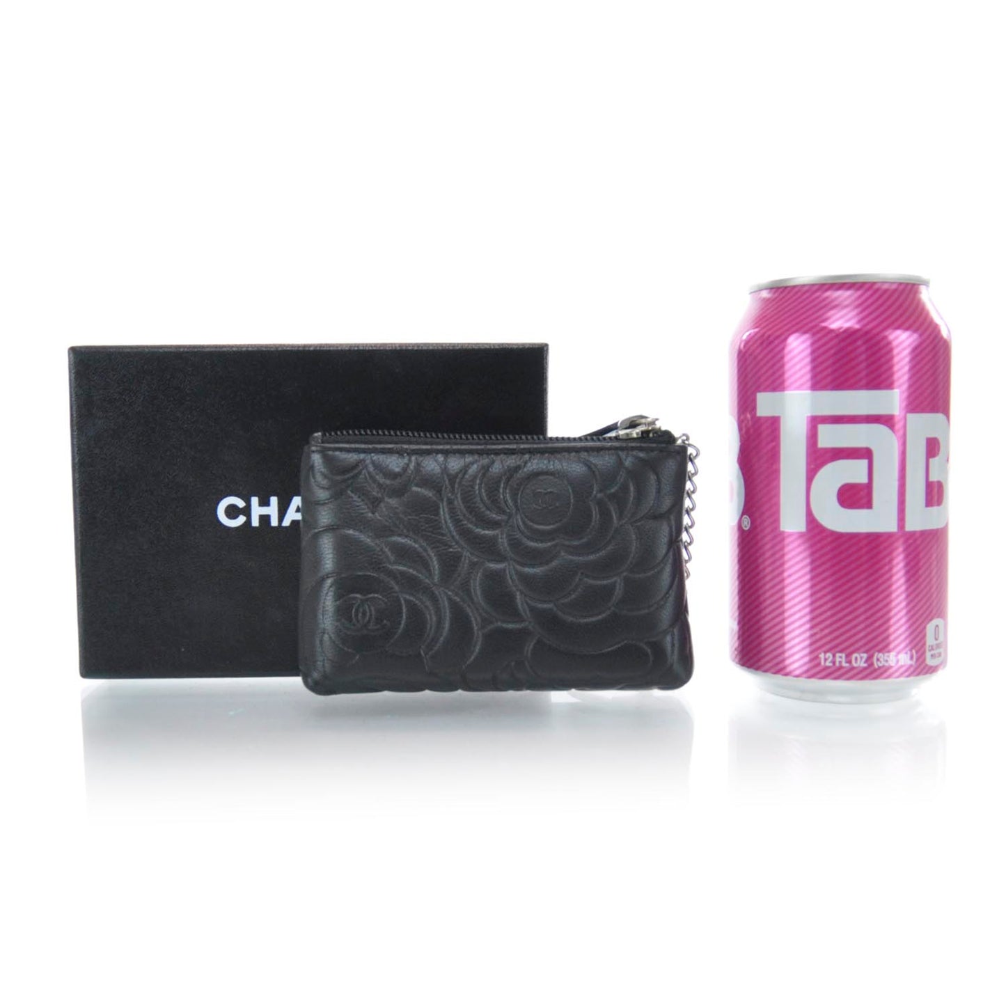 Camellia Embossed Key Holder Case Black