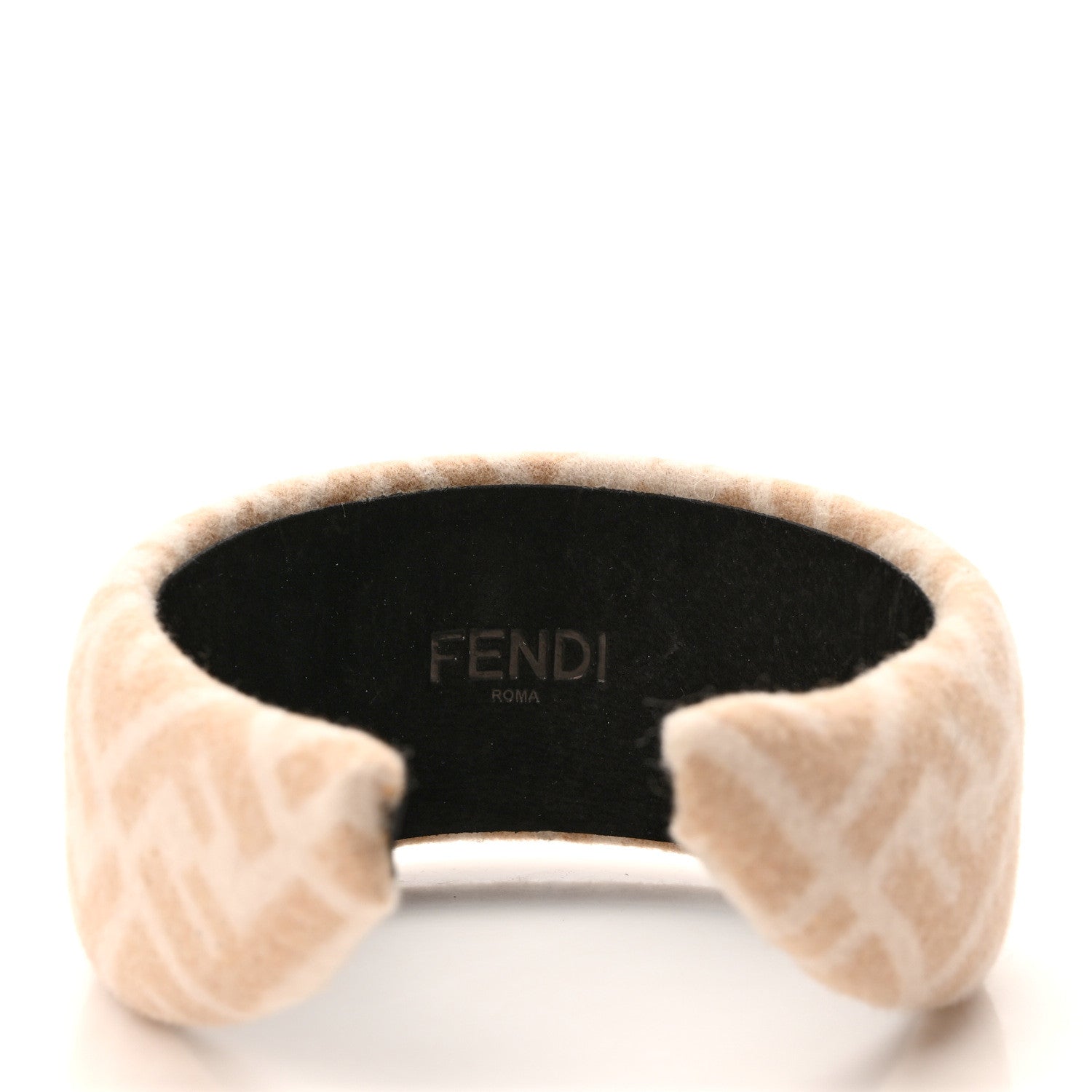 Fendi Wool Cashmere FF Logo Headband Blush 3 of 6