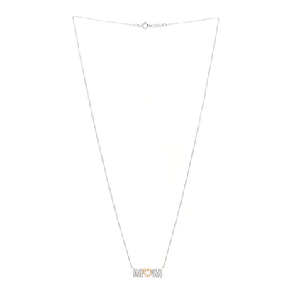 Tiffany 18K White Rose Gold Diamond MOM Pendant Necklace 3 of 4
