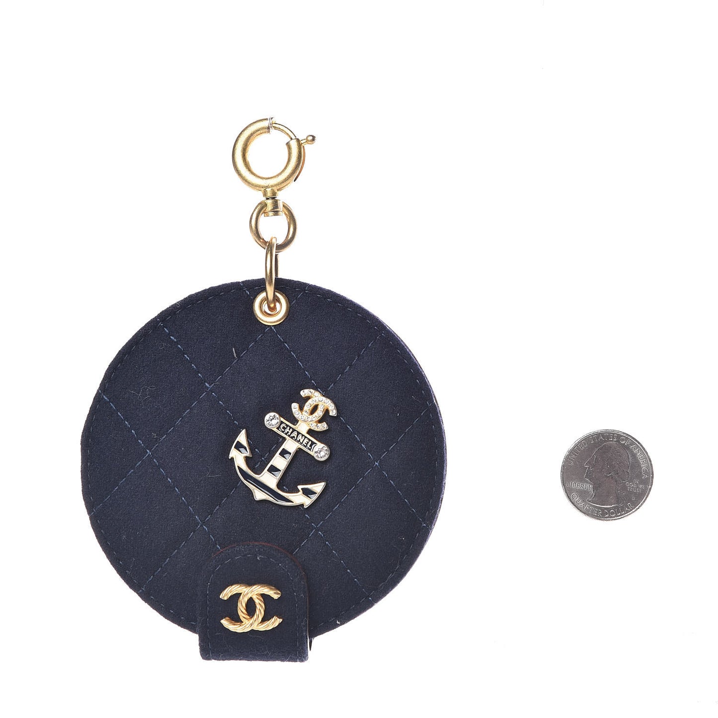 Wool Quilted Paris-Hamburg Charms Pocket Mirror Navy