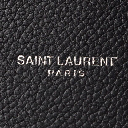 Saint Laurent Grained Calfskin Topstitch Small Sac De Jour Black Porcelain 7 of 9