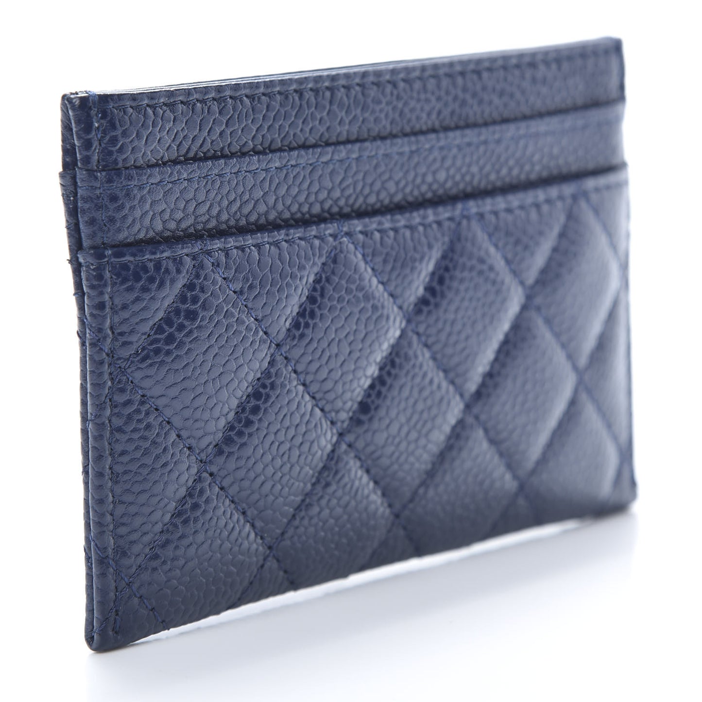 Caviar Quilted Boy Card Holder Blue