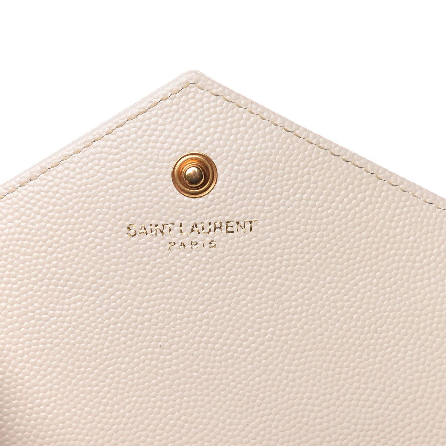 Saint Laurent Grain De Poudre Matelasse Chevron Monogram Chain Wallet Porcellana 6 of 9