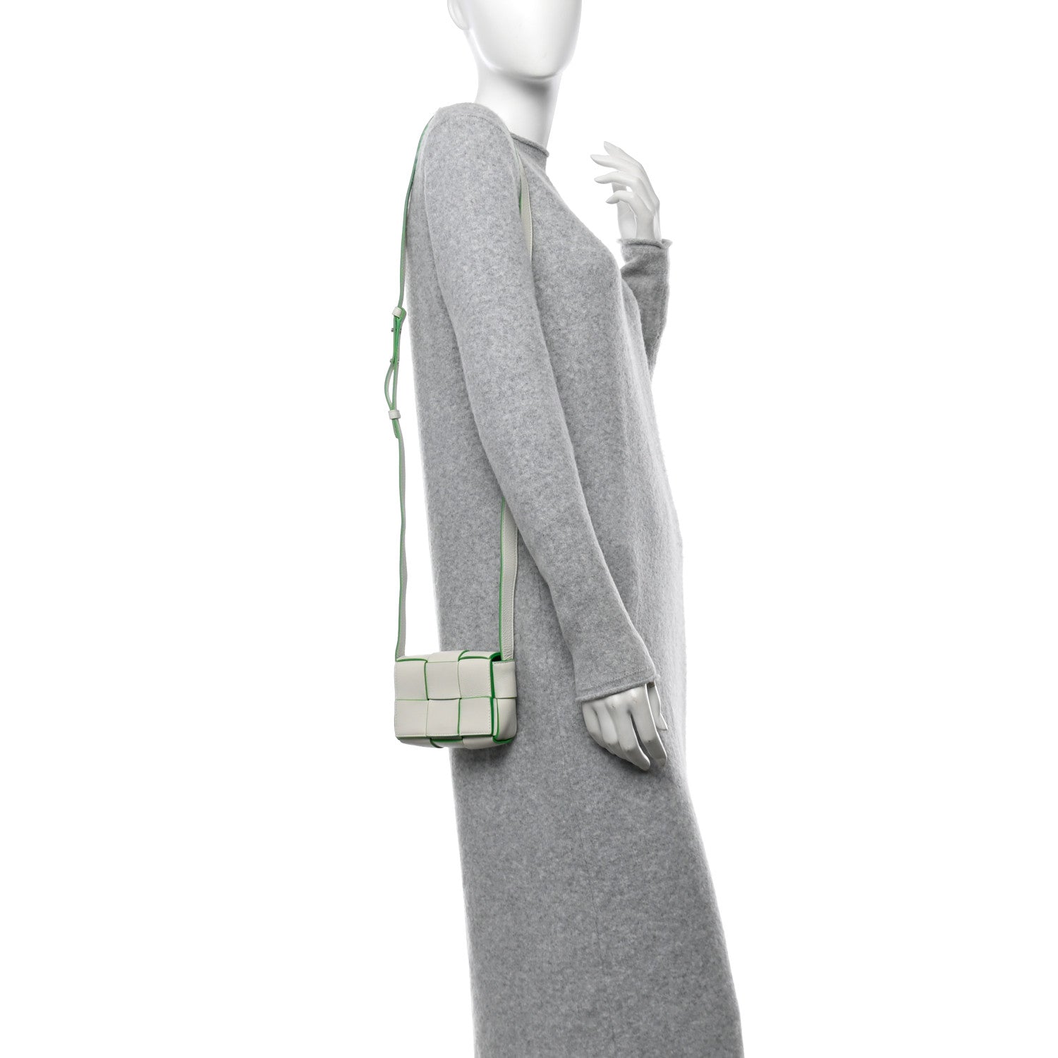 Bottega Veneta Buffalo Maxi Intrecciato Bicolor Extra Mini Cassette Crossbody Bag White Parakeet 2 of 10