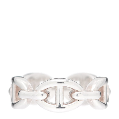 Hermes Sterling Silver PM Chaine d'Ancre Enchainee Band Ring 52 6 1 of 7