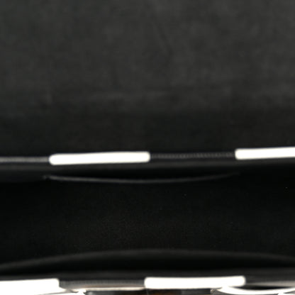 Louis Vuitton Calfskin Damier Tressage Twist Shoulder Bag MM Black White 5 of 10