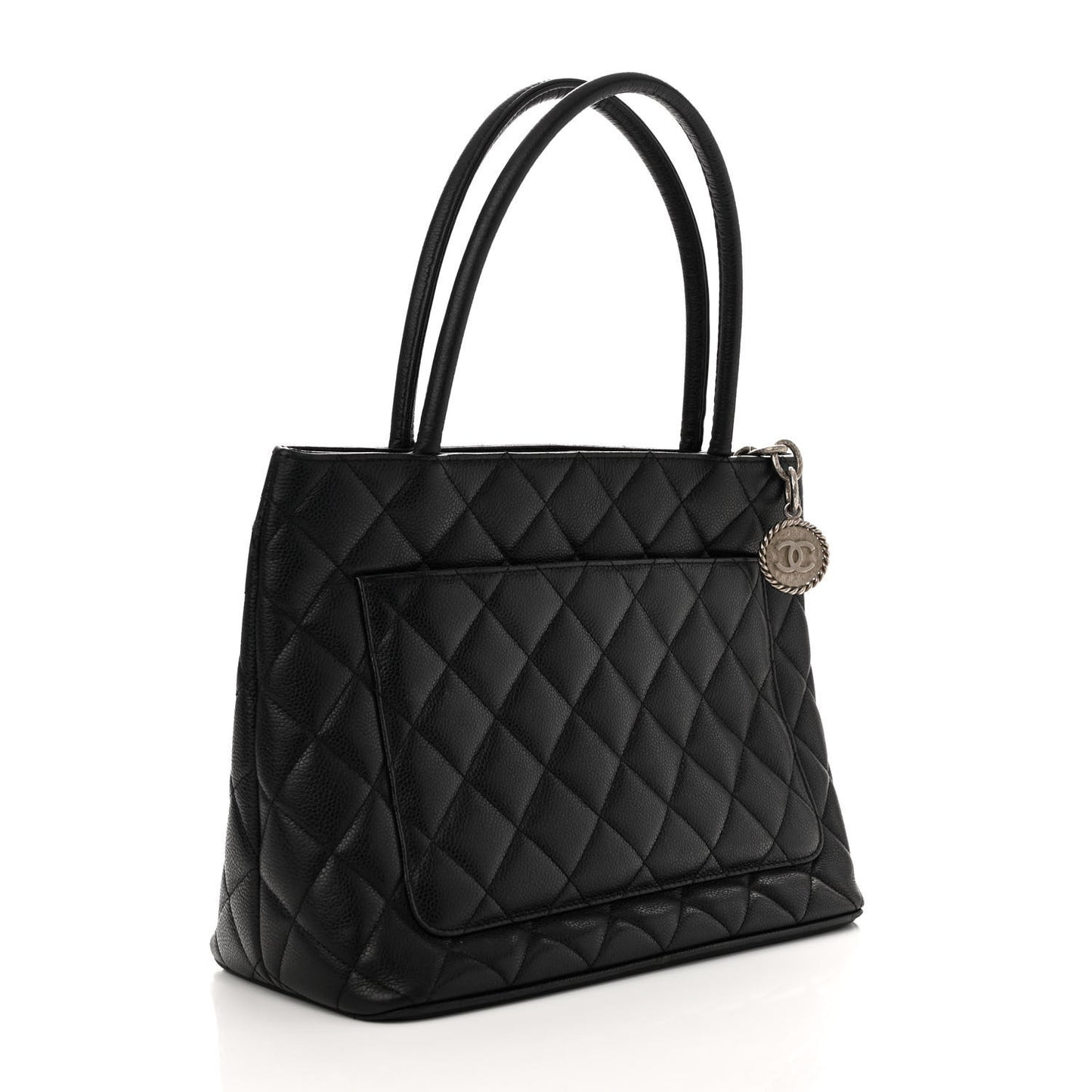 Caviar Quilted Medallion Tote Black