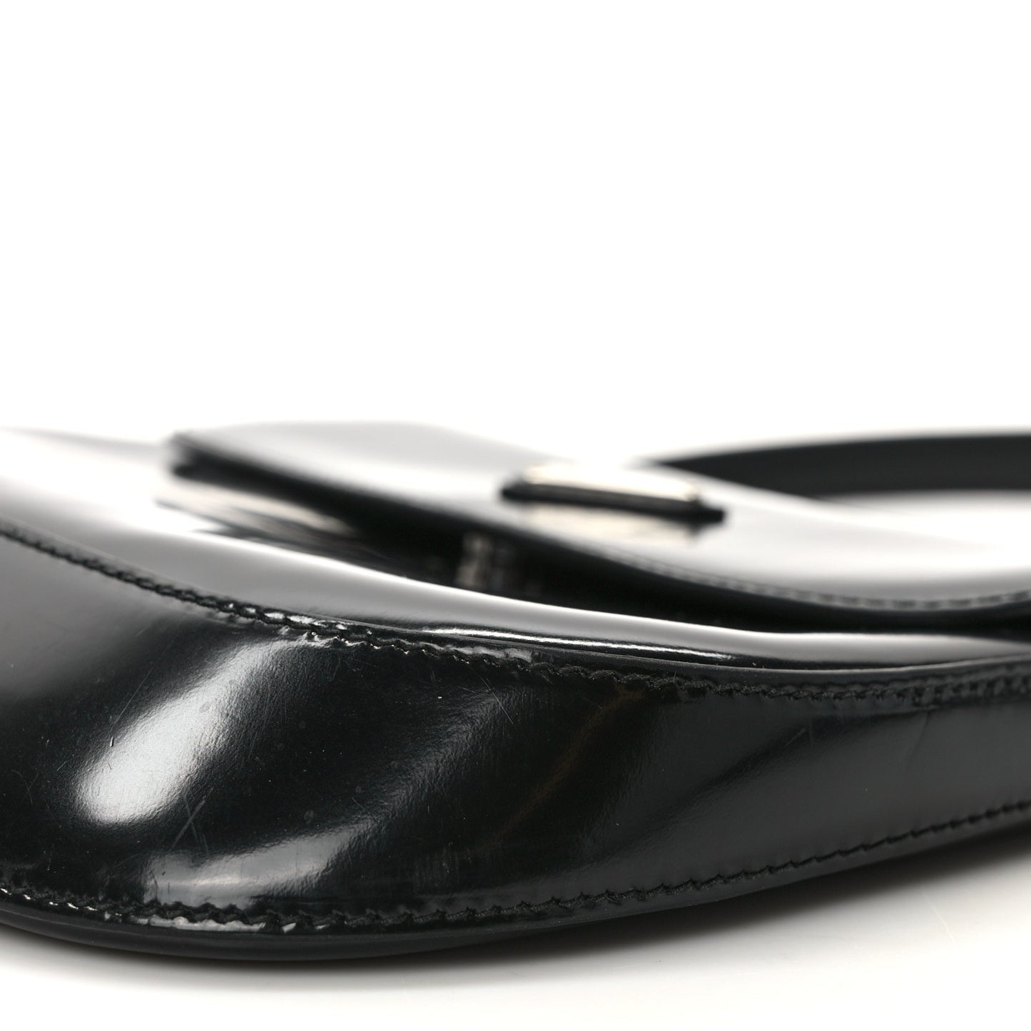 Spazzolato Cleo Flap Shoulder Bag Black