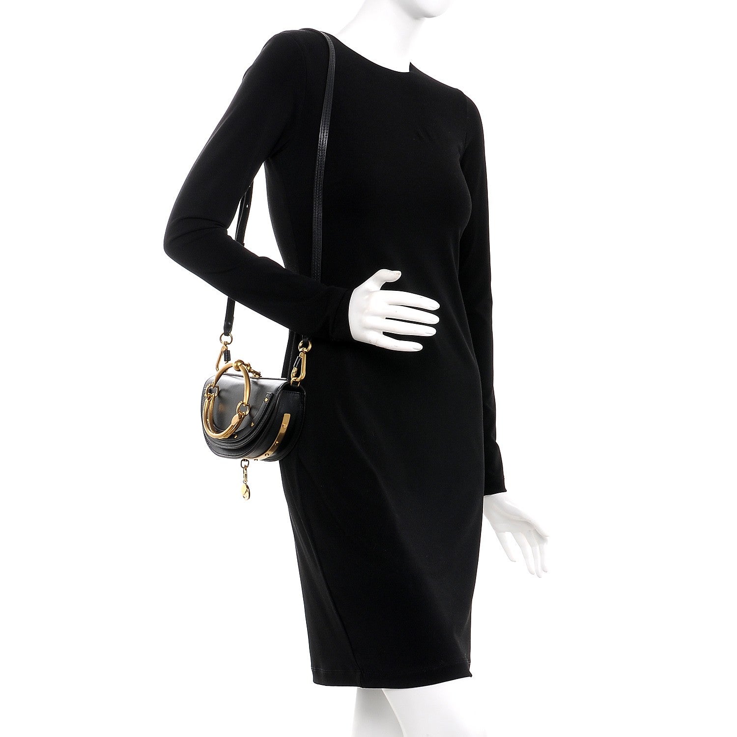 Chloe Calfskin Small Nile Bracelet Minaudiere Bag Black 2 of 8