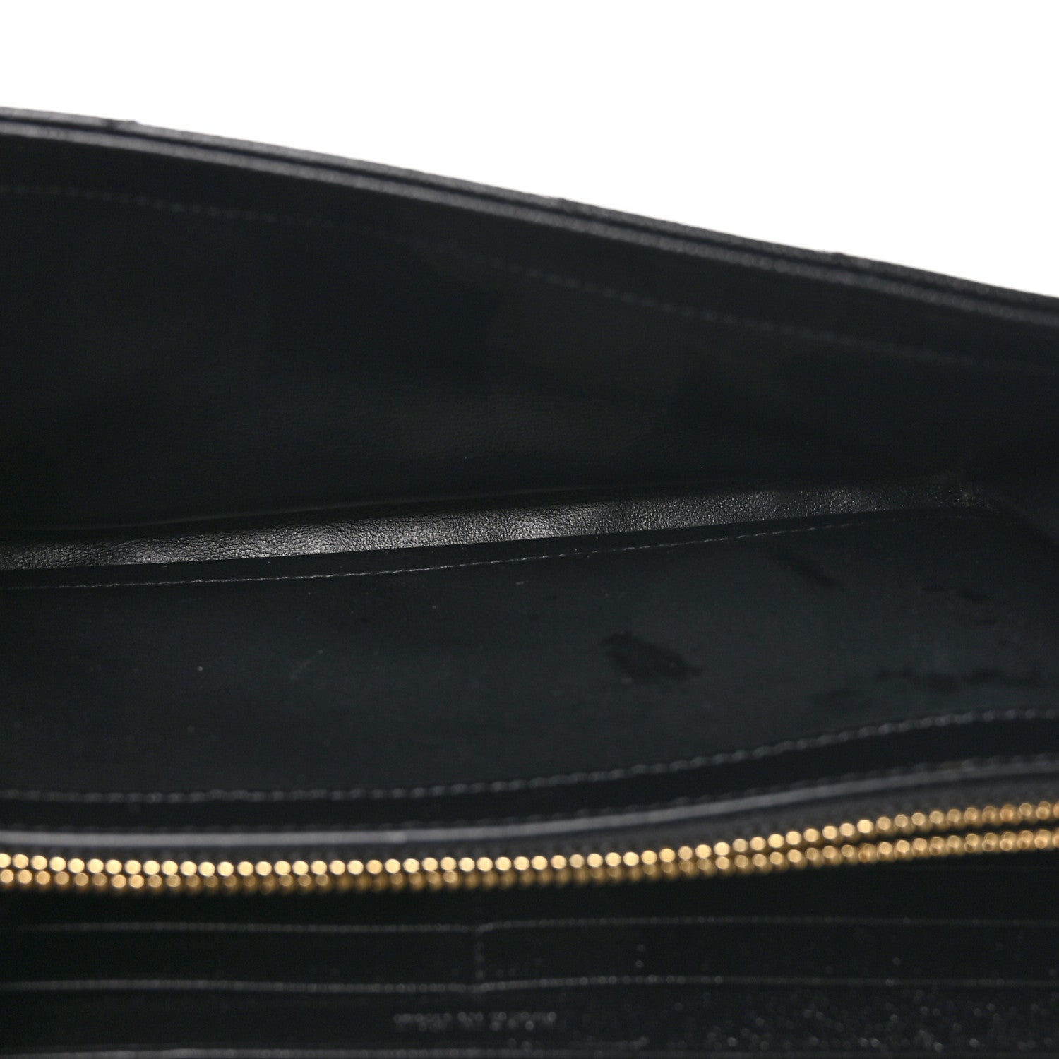 Saint Laurent Grain De Poudre Matelasse Chevron Monogram Chain Wallet Black 5 of 10