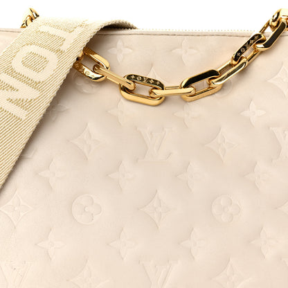 Louis Vuitton Lambskin Embossed Monogram Coussin PM Beige Cream 9 of 12