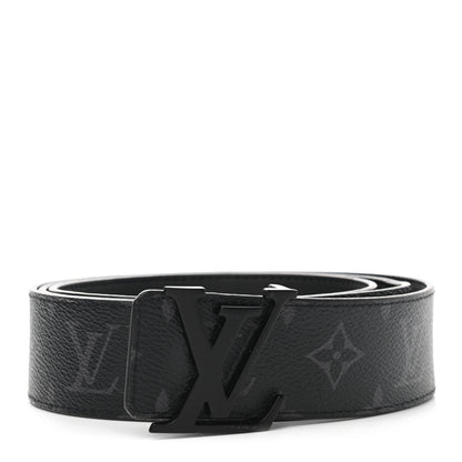 Louis Vuitton Monogram Eclipse Taigarama 40mm LV Initiales Reversible Belt 110 44 Black 1 of 8