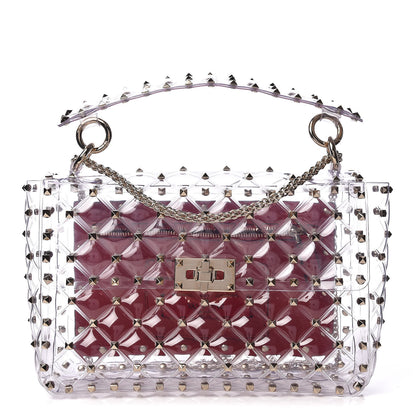 Valentino Garavani PVC Medium Rockstud Spike Shoulder Bag 1 of 8