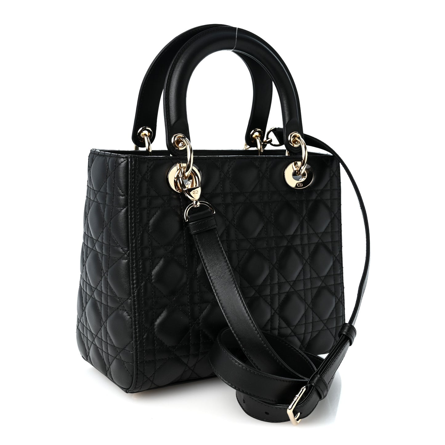 Lambskin Cannage Medium Lady Dior Black