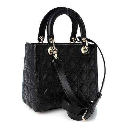 Christian Dior Lambskin Cannage Medium Lady Dior Black 3 of 10