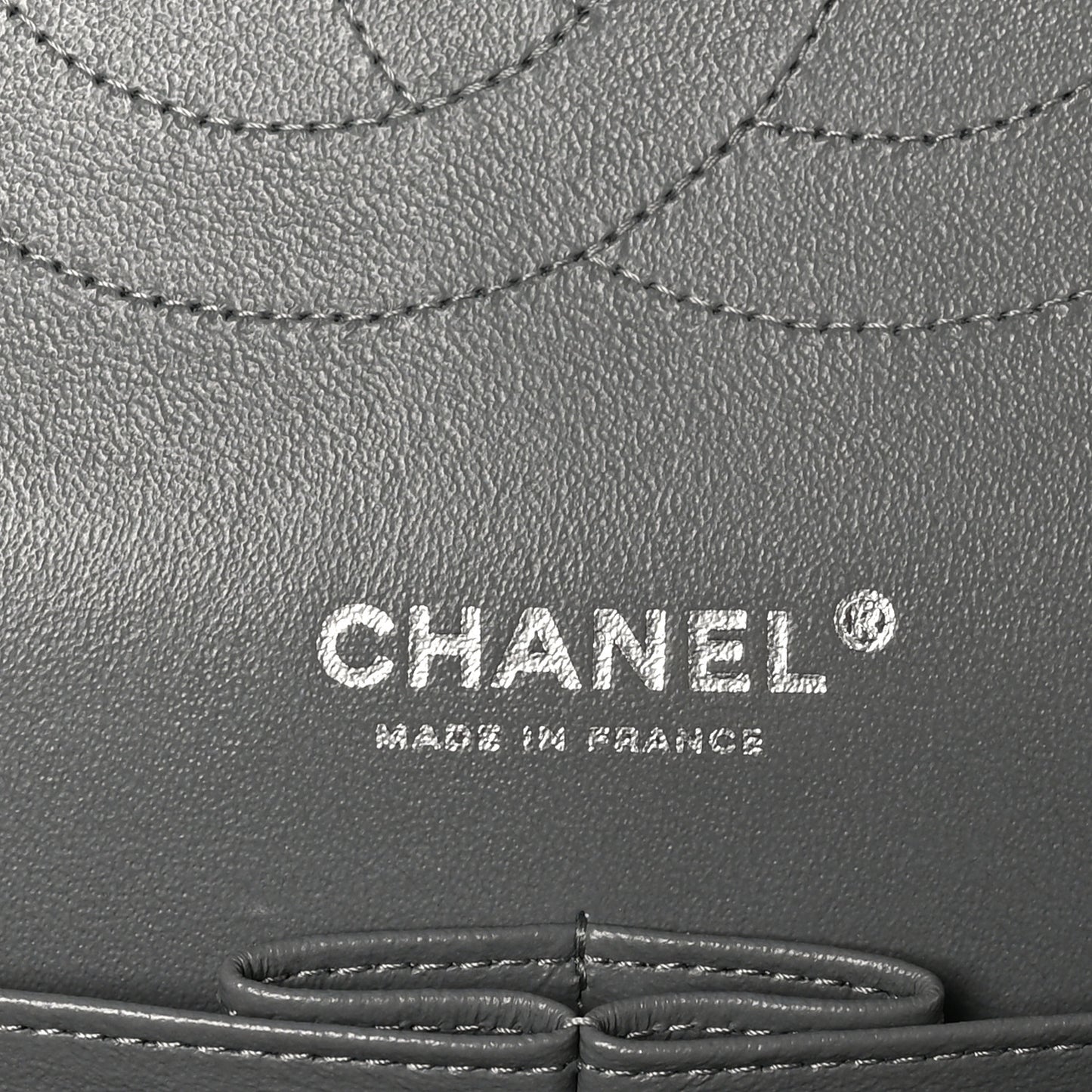 Caviar Quilted Jumbo Double Flap Dark Grey
