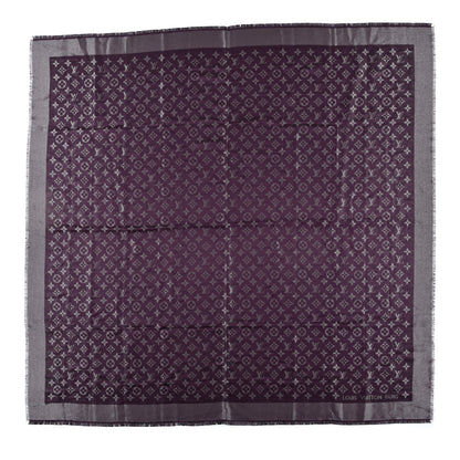 Louis Vuitton Silk Lurex Wool Monogram Shine Shawl Amarante 1 of 3