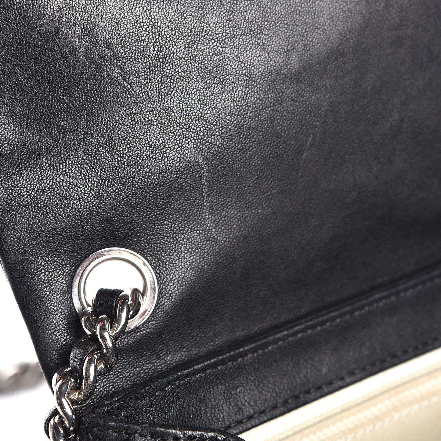Washed Lambskin Quilted Mini Chain Around Flap Black