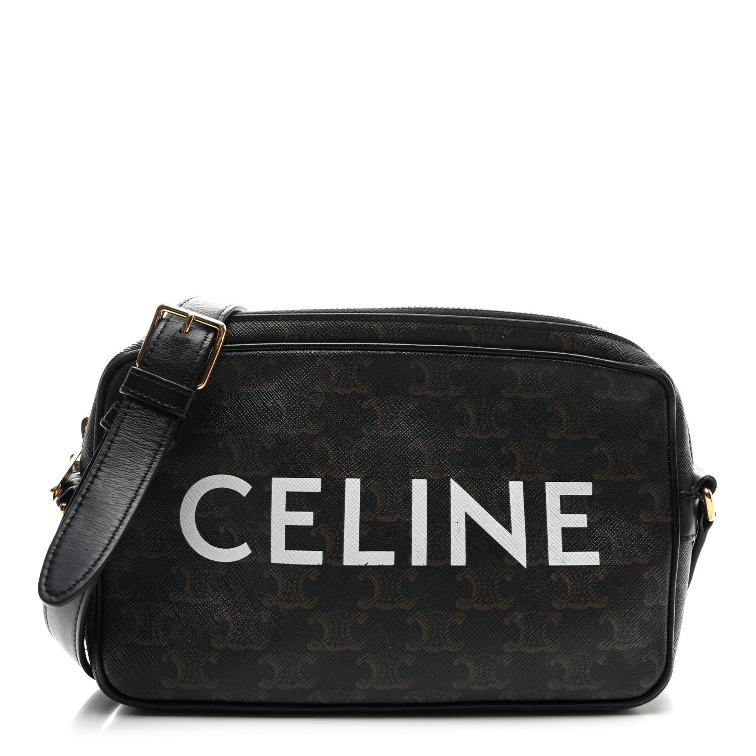Celine Triomphe Canvas Medium Messenger Bag Black 1 of 13