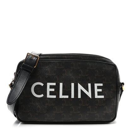 Celine Triomphe Canvas Medium Messenger Bag Black 1 of 13