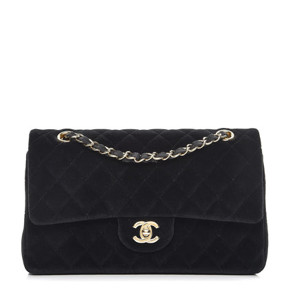 Chanel Velvet Quilted Medium Double Flap Black 1 of 9